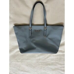 Michael Kors Tote Bag Light Blue Saffiano Leather Gold Hardware